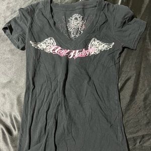 metal mulisha v neck y2k mall goth top